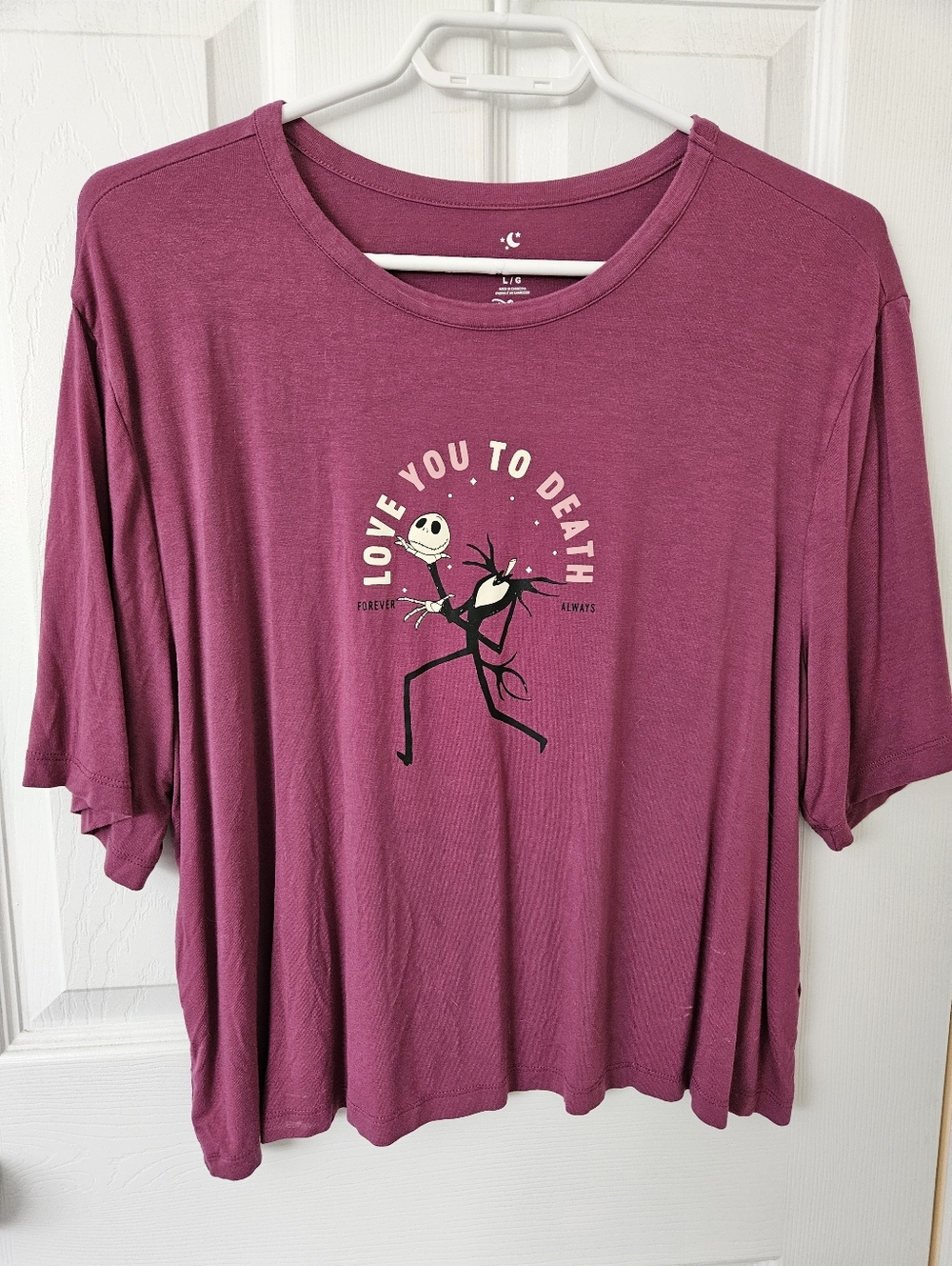 Joe Fresh Dark Pink Short Tee with Jack Skellington